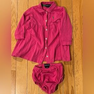 Ralph Lauren button up collared dress with bloomers